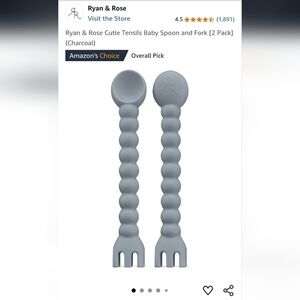 Ryan & Rose Gray Baby Utensil Set